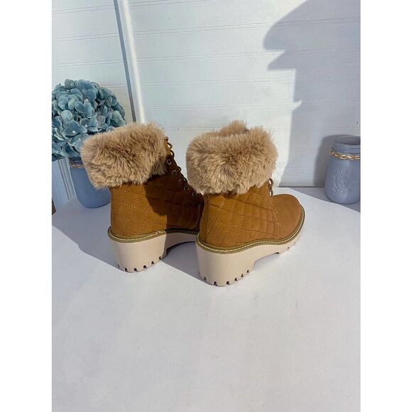 Nicole Miller Faux Fur Cuff Wedge Bootie - Picture 7 of 11